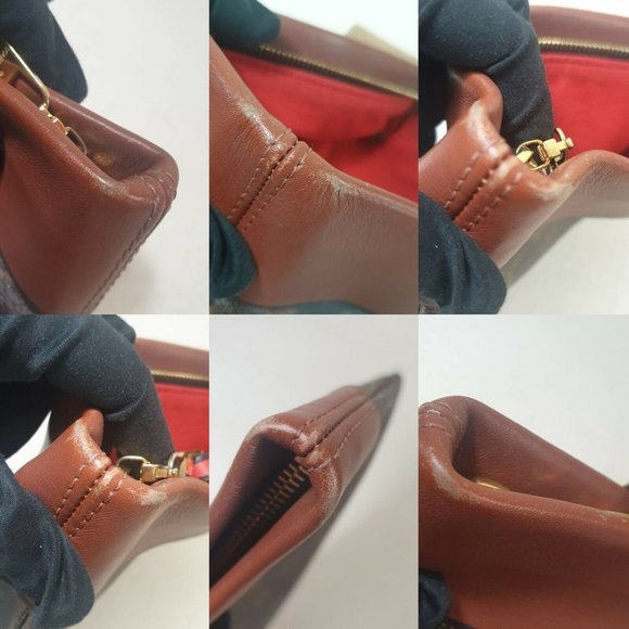 LOUIS VUITTON Pochette Tuileries Monogram Caramel Rouge - Picture 10 of 13